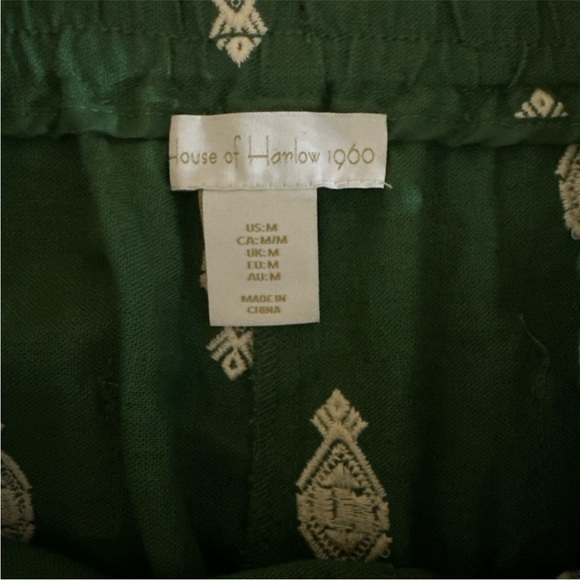 NWOT House of Harlow 1960 Boho Green Wide-Leg Elastic Waist Drawstring Pants M - Picture 12 of 12